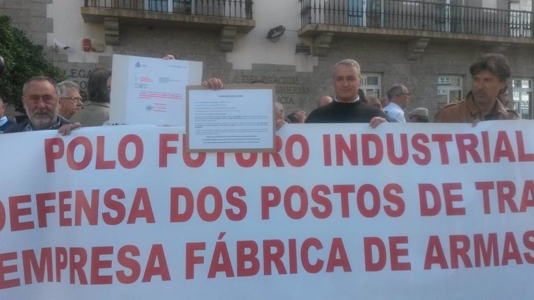 Protesta de los ex trabajadores de la fábrica de armas