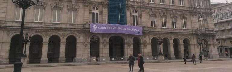 Pancarta contra la violencia machista
